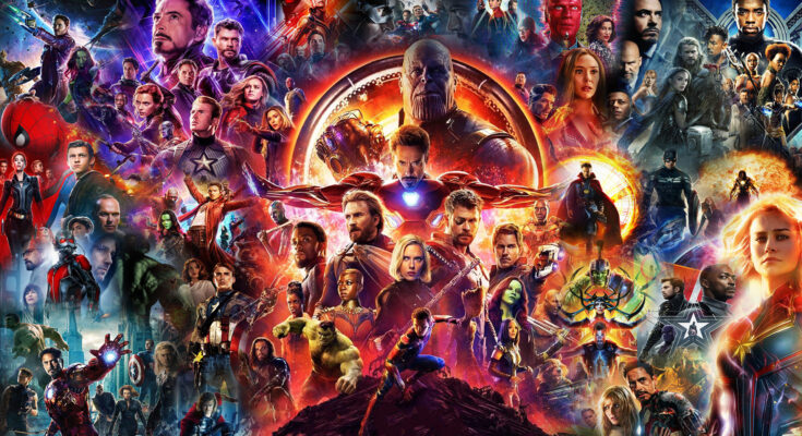 All marvel cinematic universe super heroes in one poster